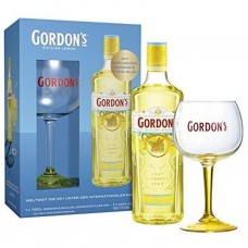 Gordon's Sicilian Lemon Distilled Gin With Glass Gift Box
